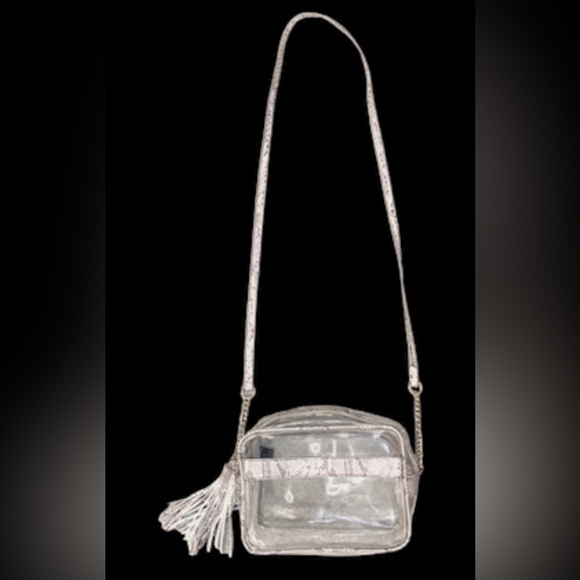 Boutique clear stadium sports venue purse crossbody faux animal print tassel - Picture 6 of 11